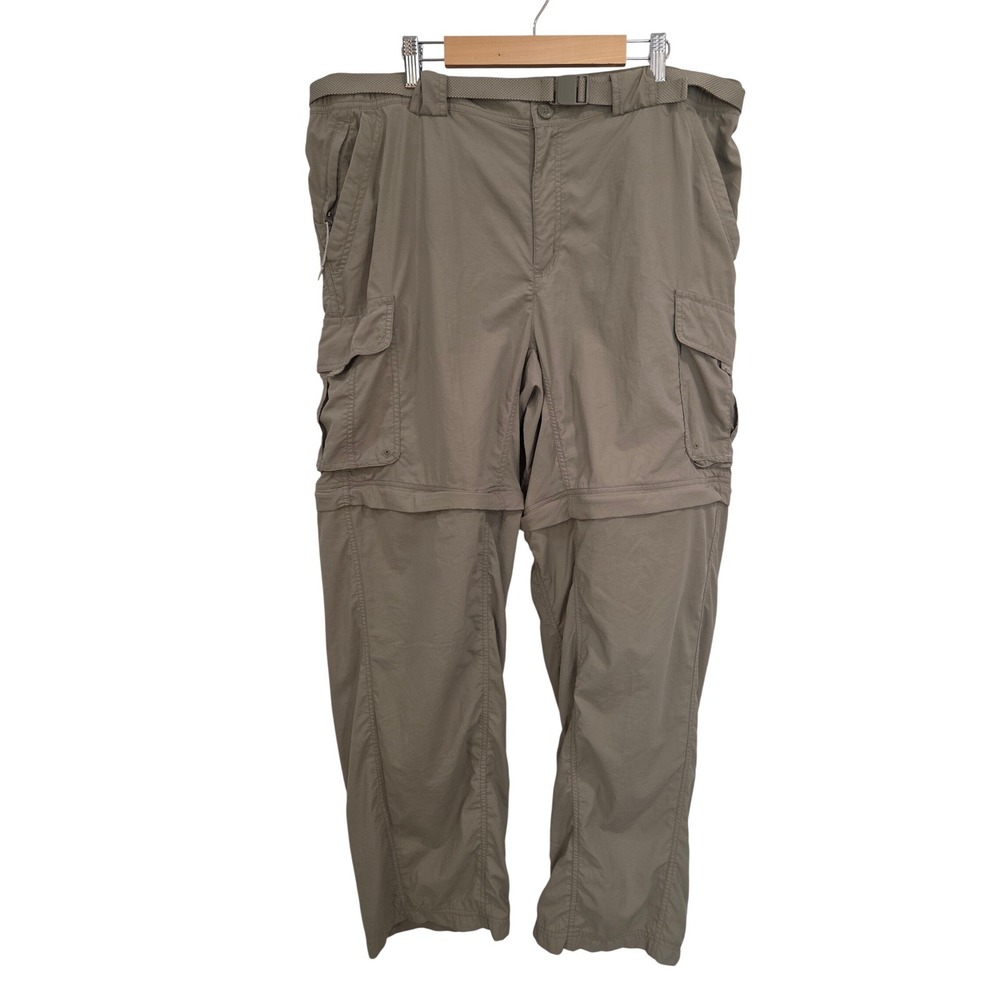 Columbia Mens Tan Convertible Cargo Pants XL 38 Titanium Hiking Outdoor Fishing